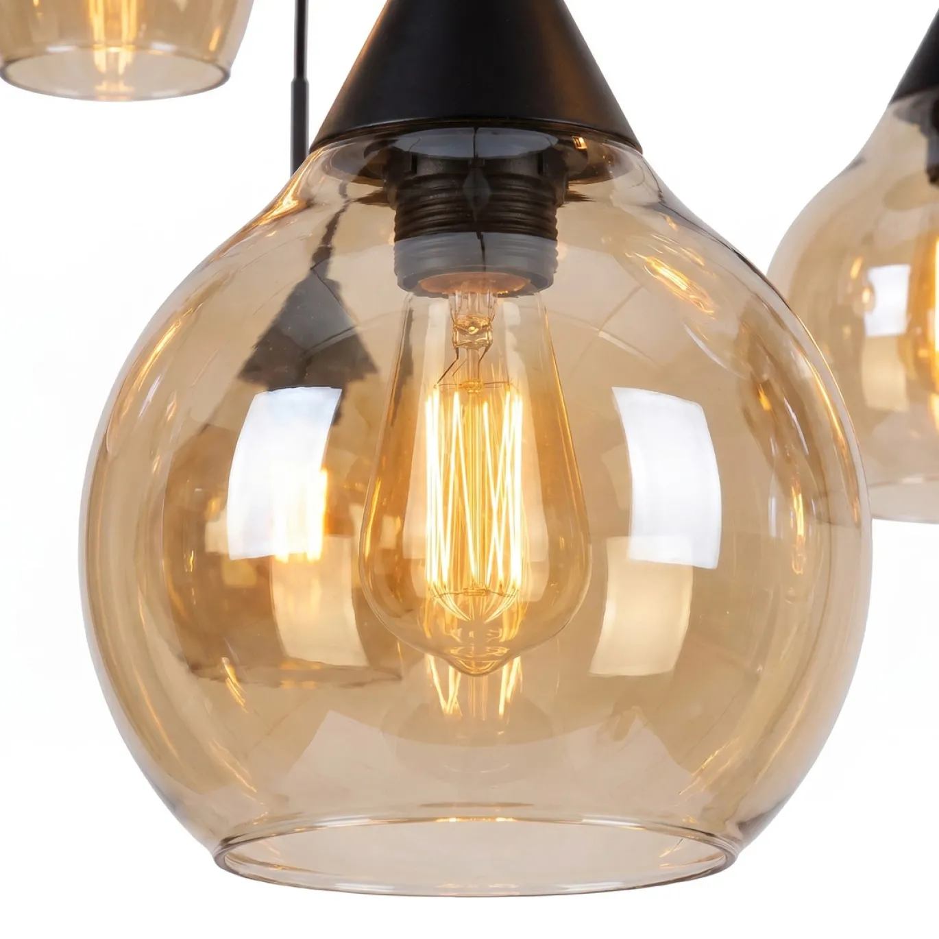 Hanglamp Mees 8-Lichts Amber Glas - Giga Meubel