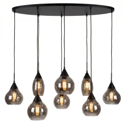 Hanglamp Mees 8-Lichts Smoke Glas - Giga Meubel