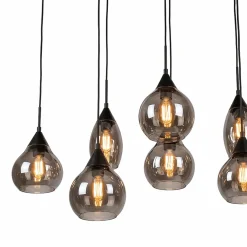Hanglamp Mees 8-Lichts Smoke Glas - Giga Meubel