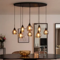 Hanglamp Mees 8-Lichts Smoke Glas - Giga Meubel