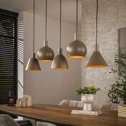 Hanglamp Metallo Mix 5-lichts Beige - Giga Meubel