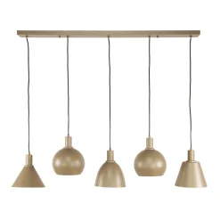 Hanglamp Metallo Mix 5-lichts Beige - Giga Meubel