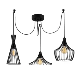 Hanglamp Mezopotamya Clip Zwart 3-Lichts