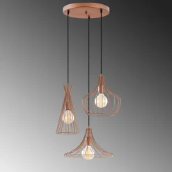 Hanglamp Mezopotamya Koper 3-Lichts Getrapt