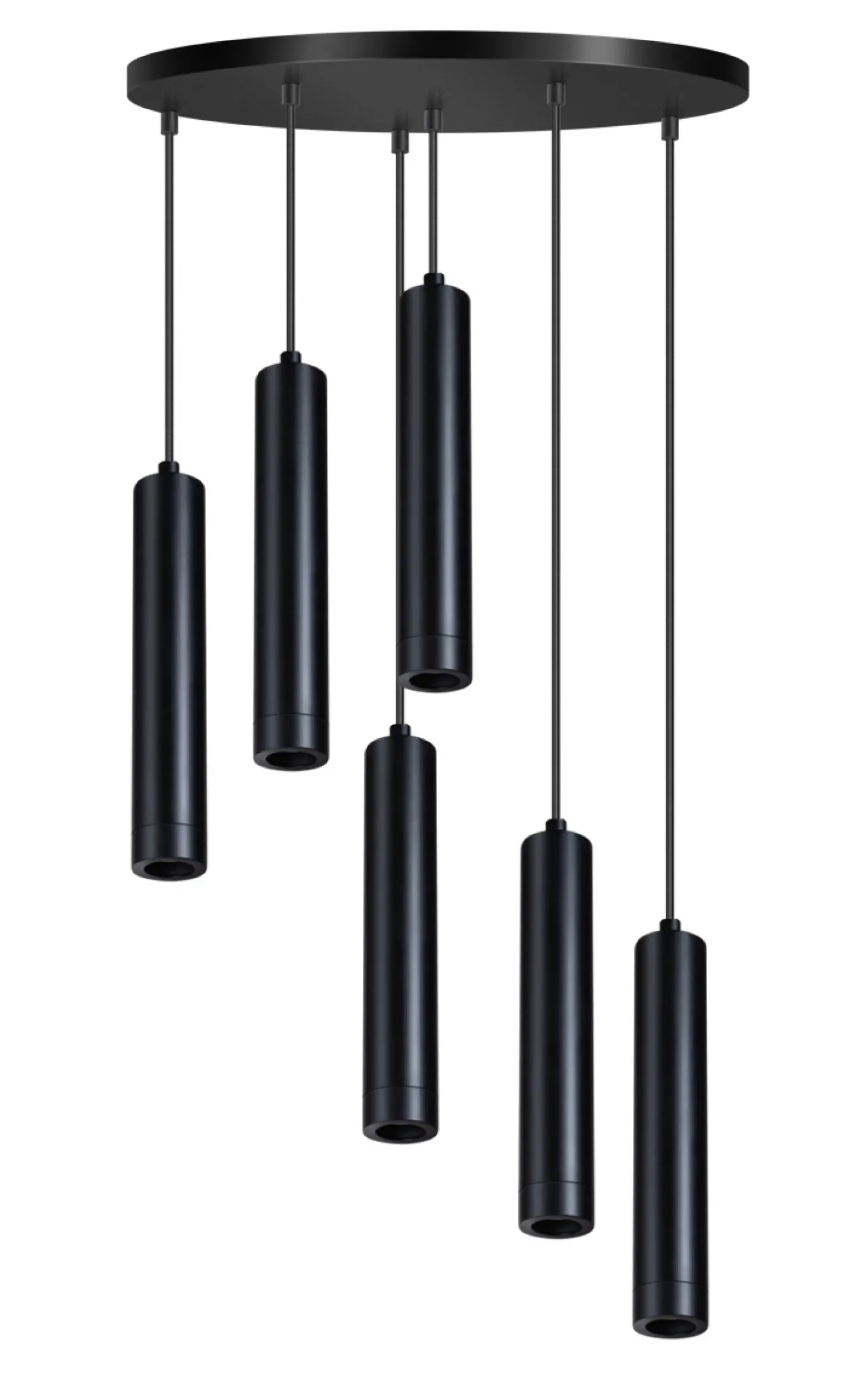 Hanglamp Miller 6-Lichts Getrapt Zwart - Giga Meubel
