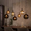 Hanglamp Moka 4+3-Lichts Multi Bruin - Giga Meubel