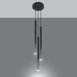Hanglamp Mozaica 3-Lichts Getrapt Zwart/Chrome - Giga Meubel