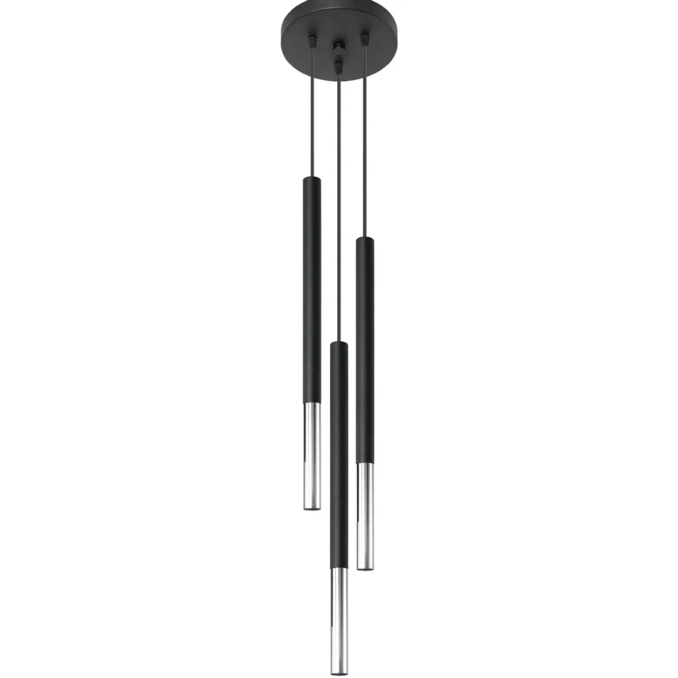 Hanglamp Mozaica 3-Lichts Getrapt Zwart/Chrome - Giga Meubel