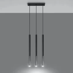 Hanglamp Mozaica 3-Lichts Zwart/Chrome - Giga Meubel