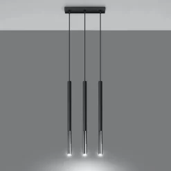 Hanglamp Mozaica 3-Lichts Zwart/Chrome - Giga Meubel