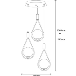 Hanglamp Mudoni Drop 3-Lichts Zwart