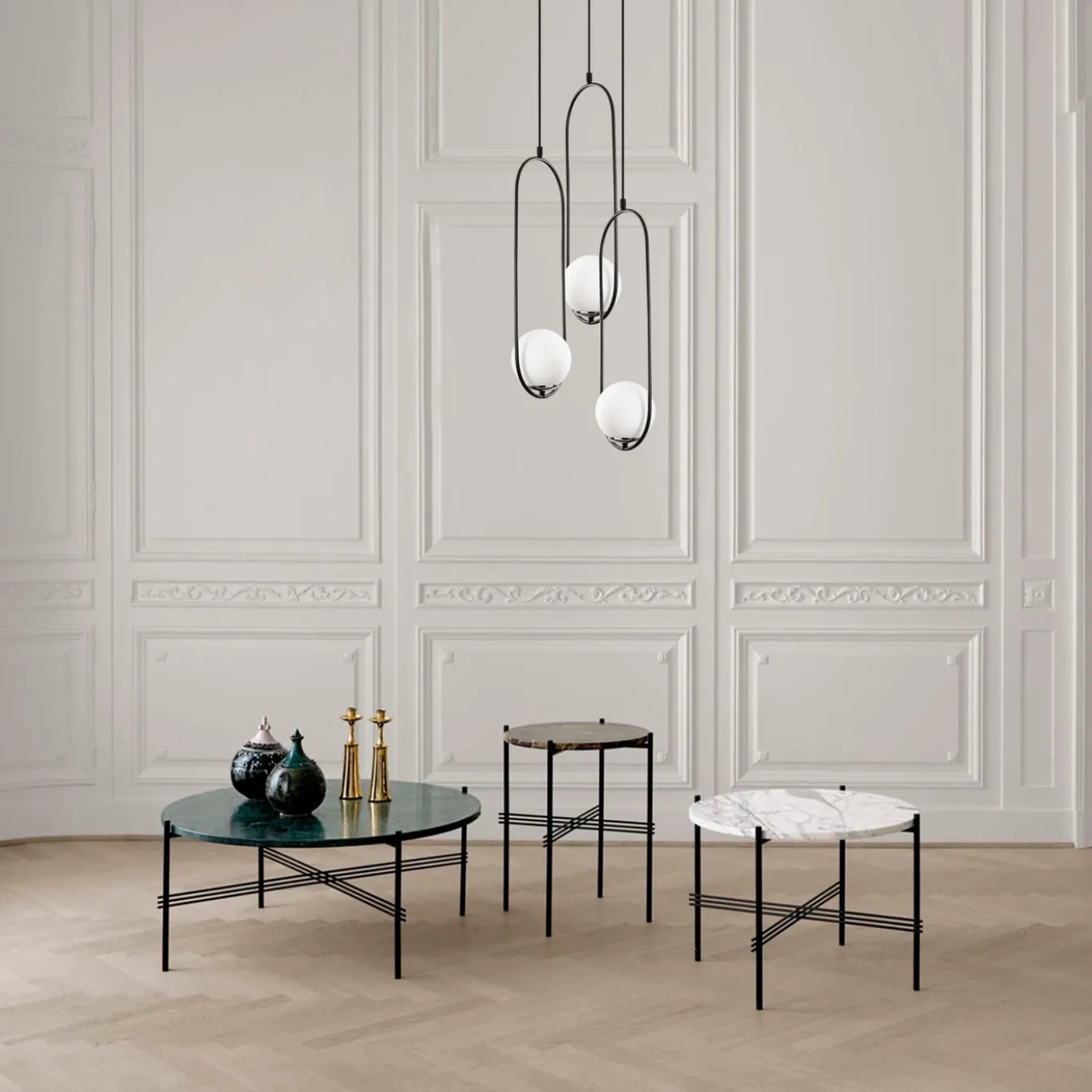 Hanglamp Mudoni 3-Lichts Zwart
