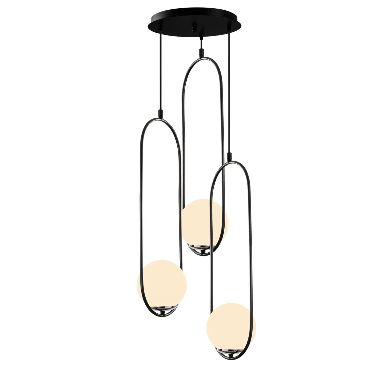 Hanglamp Mudoni 3-Lichts Zwart