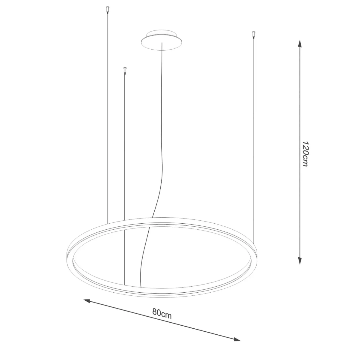 Hanglamp Oda Zwart LED Ø80cm - Giga Meubel