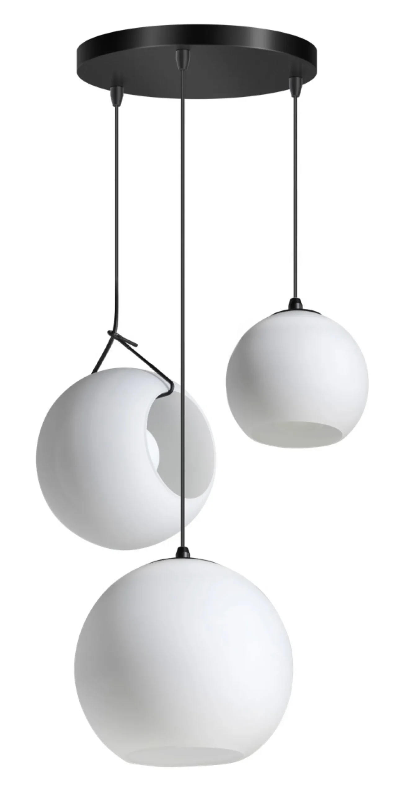 Hanglamp Orb 3-Lichts Getrapt Opaal Glas - Giga Meubel