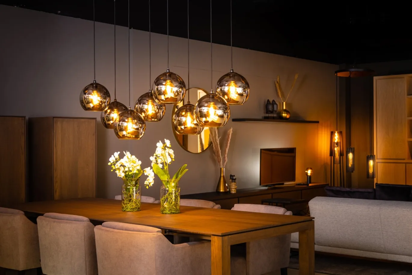 Hanglamp Orb 8-Lichts Smoke Glas - Giga Meubel