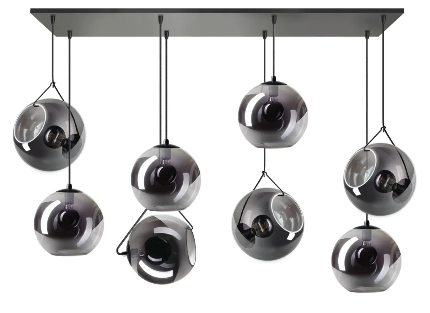 Hanglamp Orb 8-Lichts Smoke Glas - Giga Meubel
