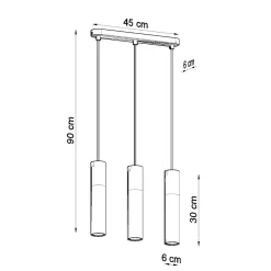 Hanglamp Pablo 3-Lichts Wit - Giga Meubel