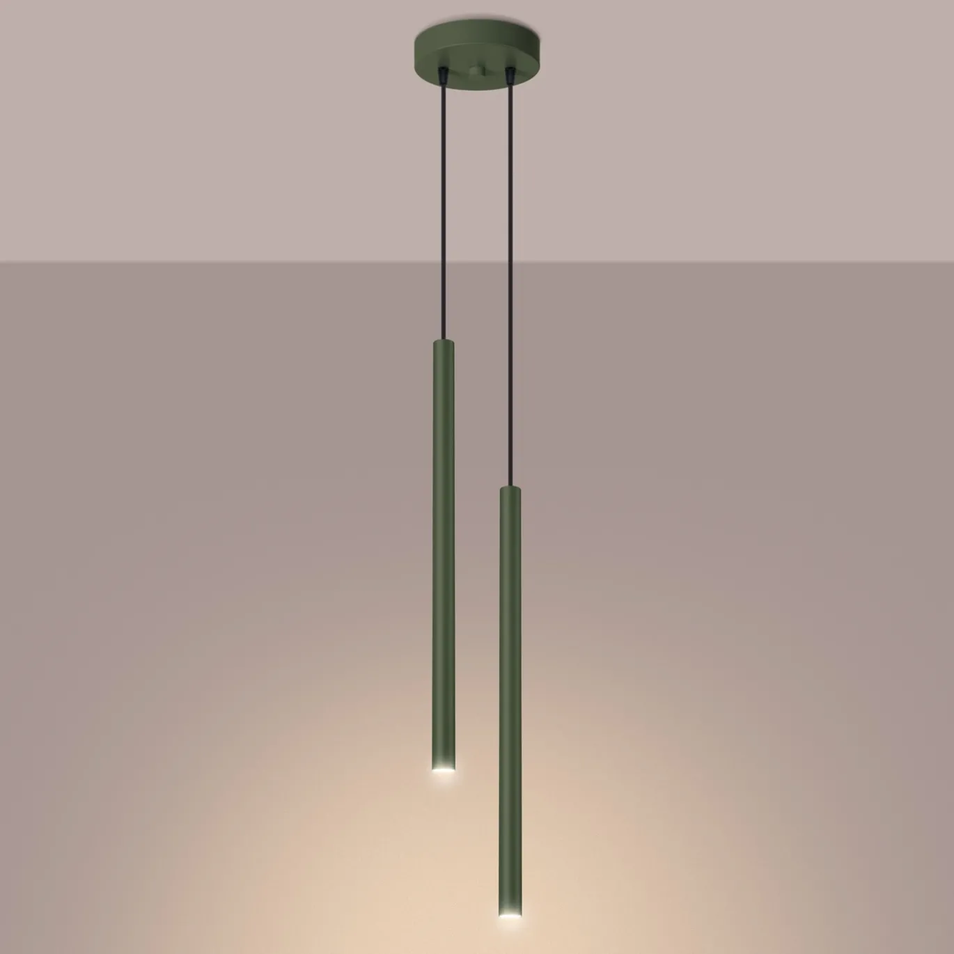 Hanglamp Pastelo 2-Lichts Getrapt Olijfgroen - Giga Meubel