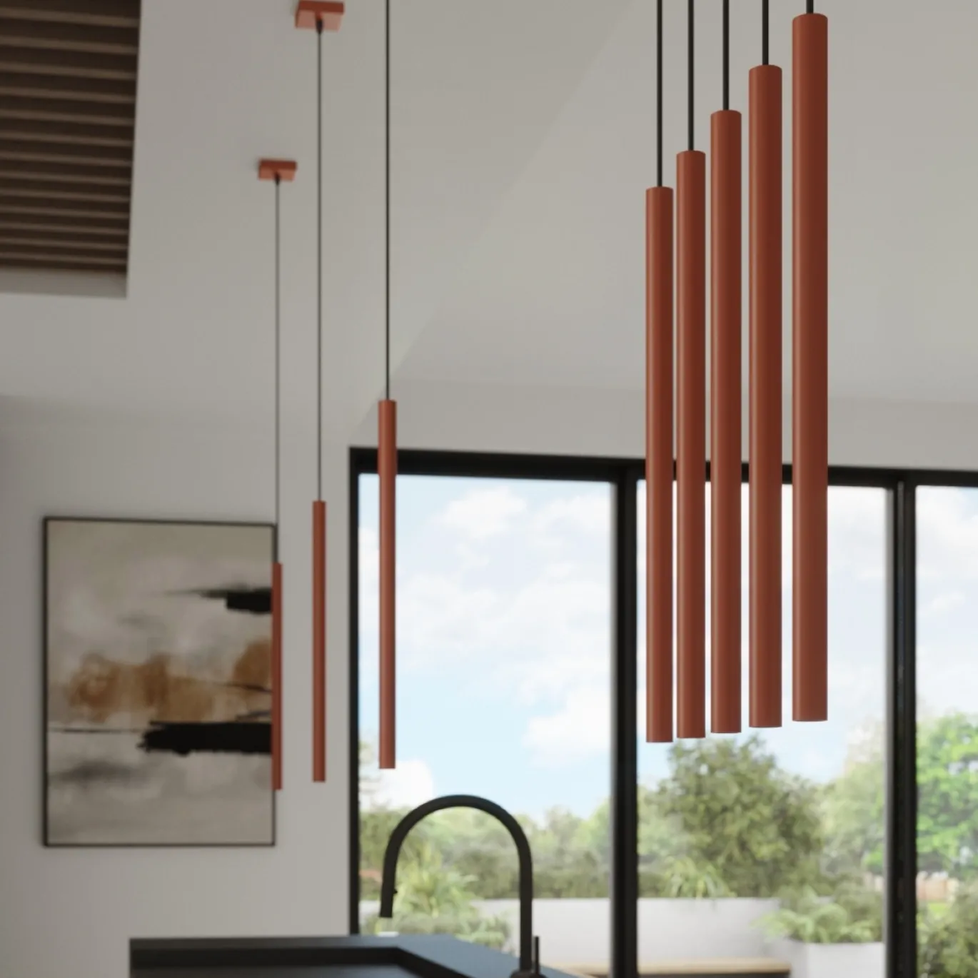 Hanglamp Pastelo 2-Lichts Getrapt Oker - Giga Meubel