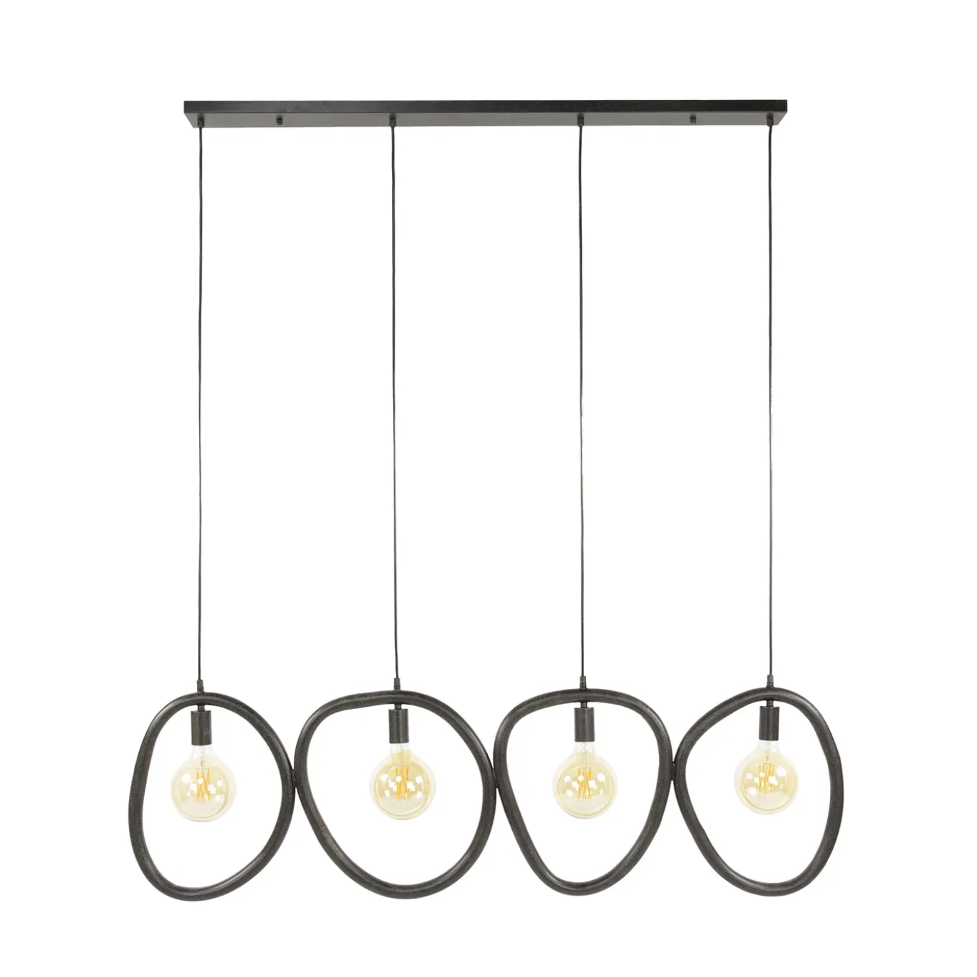 Hanglamp Pebble 4-Lichts Zwart - Giga Meubel