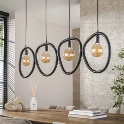 Hanglamp Pebble 4-Lichts Zwart - Giga Meubel