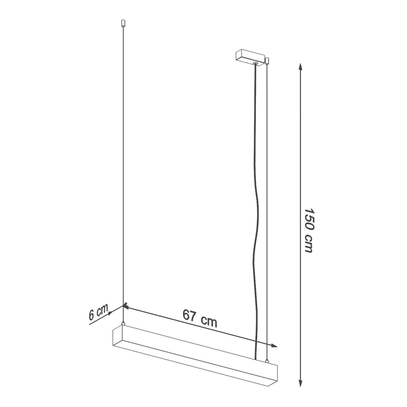 Hanglamp Pinne Wit 3000K 67cm - Giga Meubel