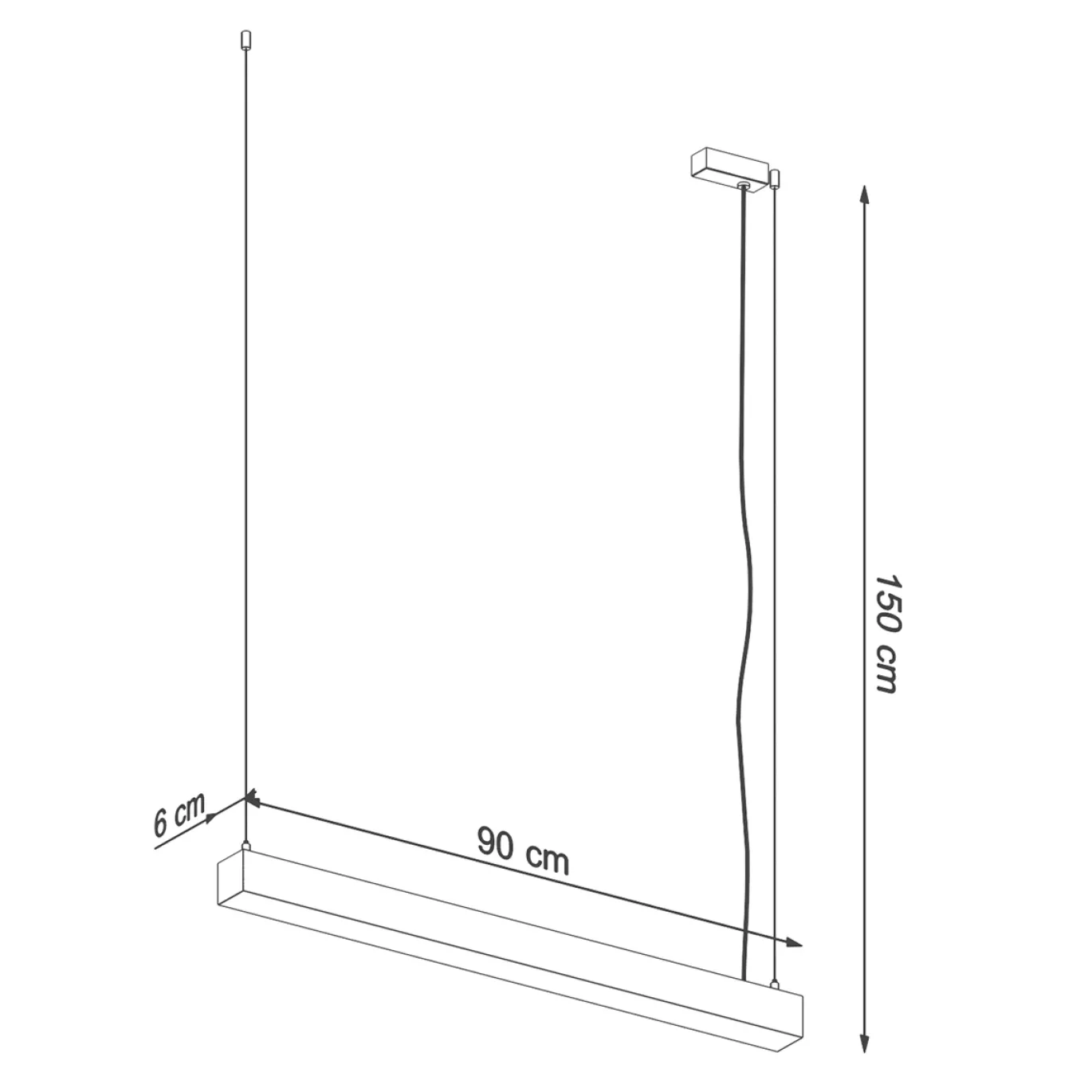 Hanglamp Pinne Zwart 3000K 90cm - Giga Meubel