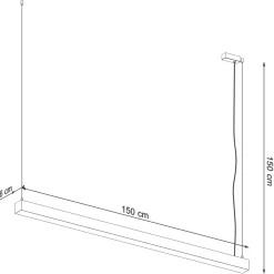 Hanglamp Pinne Zwart 3000K 150cm - Giga Meubel