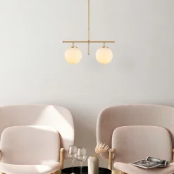 Hanglamp Roe Metaal Shiny Goud 2-Lichts