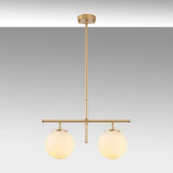 Hanglamp Roe Metaal Shiny Goud 2-Lichts