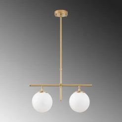 Hanglamp Roe Metaal Shiny Goud 2-Lichts