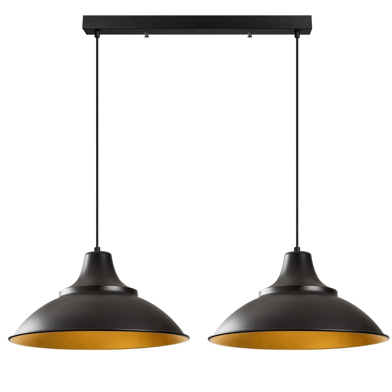 Hanglamp Saglam Disc 2-Lichts Zwart