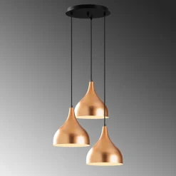 Hanglamp Saglam Funnel 3-Lichts Getrapt Koper