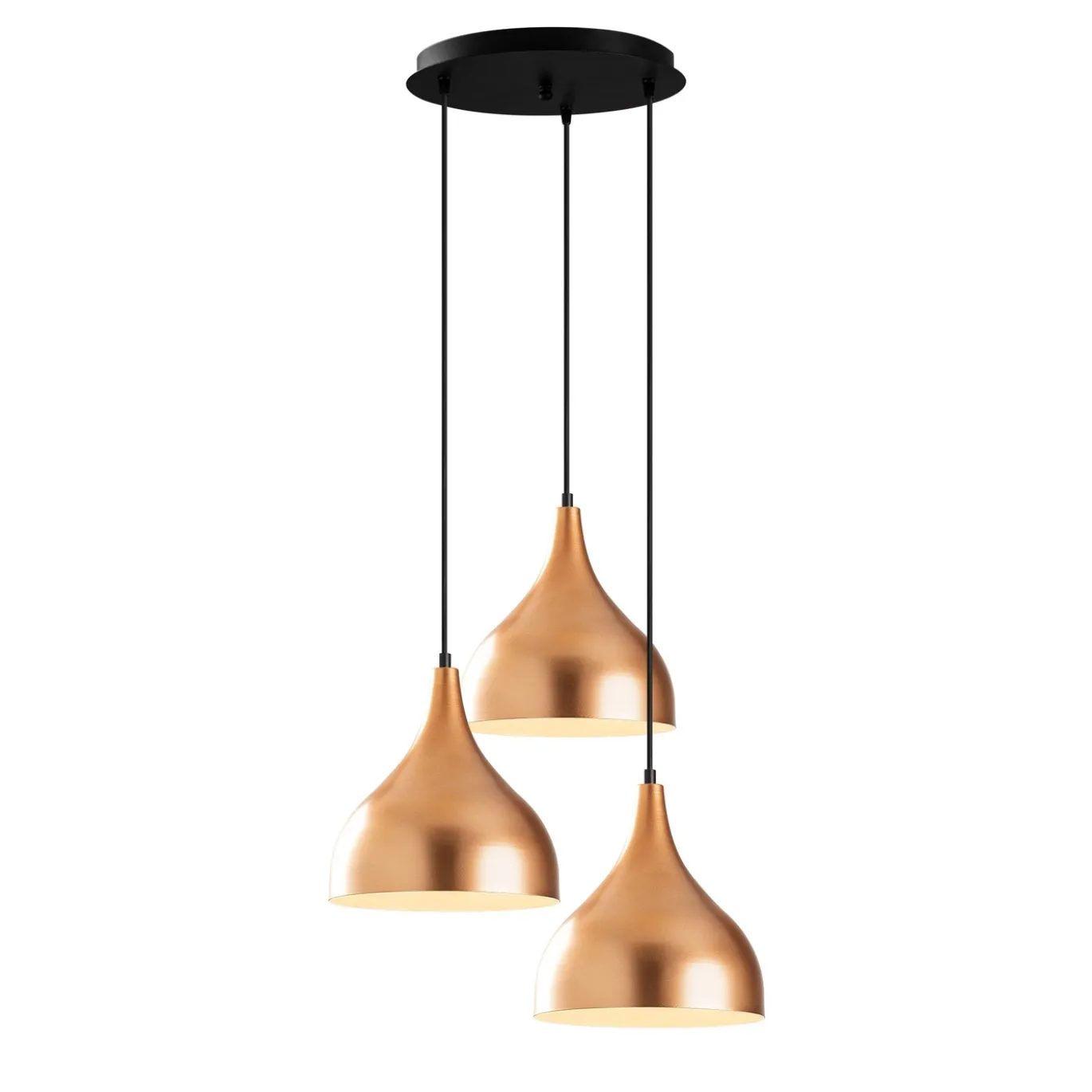 Hanglamp Saglam Funnel 3-Lichts Getrapt Koper