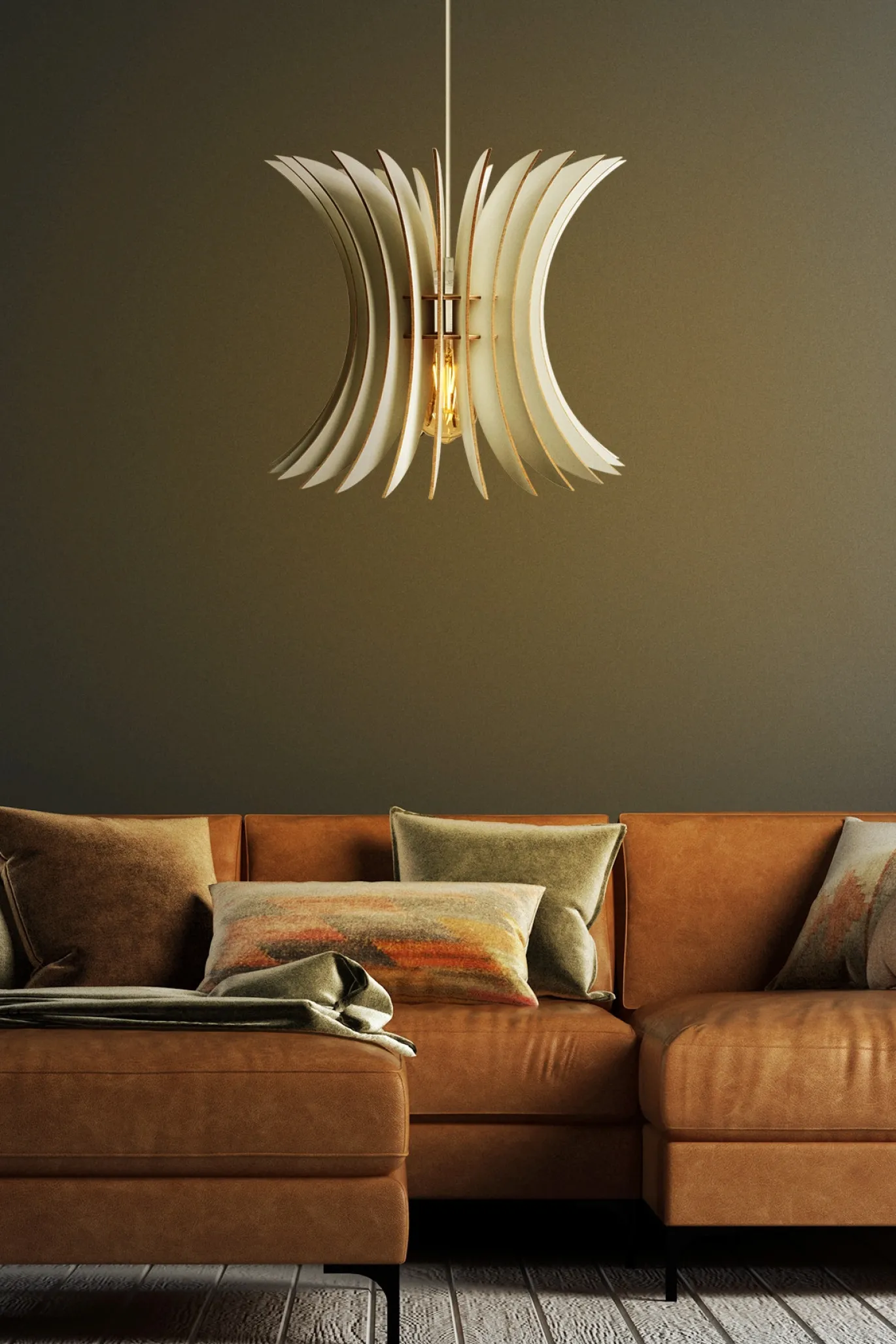 Hanglamp Sahip Curve MDF Wit