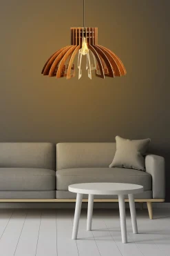 Hanglamp Sahip Kap MDF Walnoot
