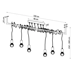 Hanglamp Salamanca 6-Lichts Zwart - Giga Meubel