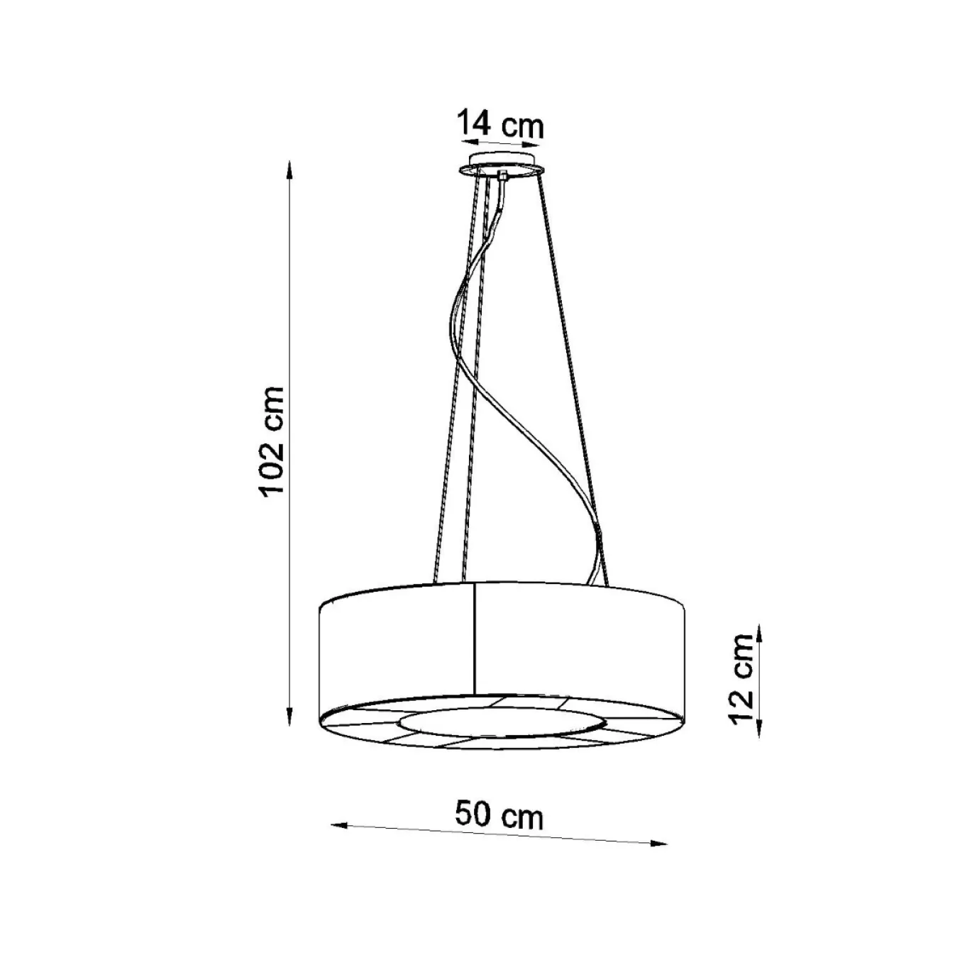 Hanglamp Saturno Slim Wit Ø50cm - Giga Meubel