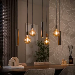 Hanglamp Senso 4+3-Lichts Sienna Bruin - Giga Meubel