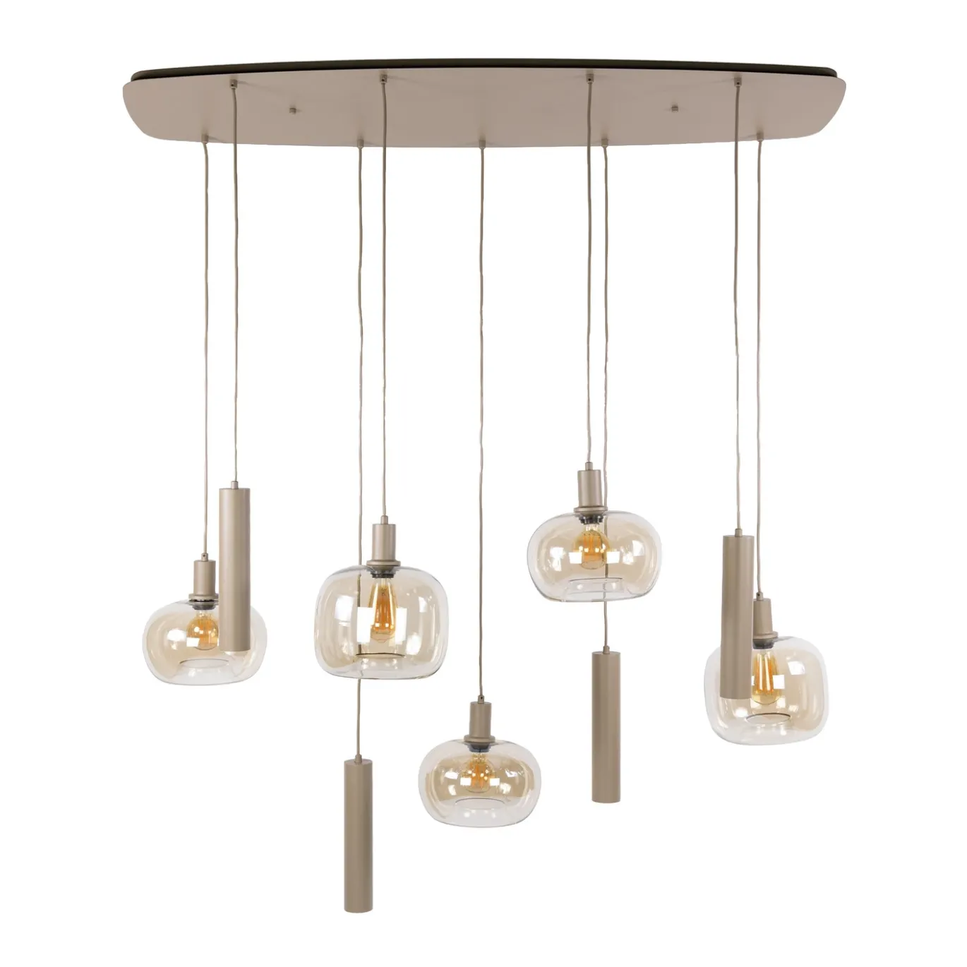 Hanglamp Serene 5+4-Lichts Beige - Giga Meubel