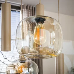 Hanglamp Serene 5+4-Lichts Beige - Giga Meubel