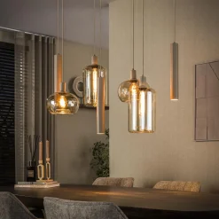 Hanglamp Serene 4+3-lichts Beige - Giga Meubel