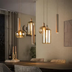 Hanglamp Serene 4+3-lichts Beige - Giga Meubel