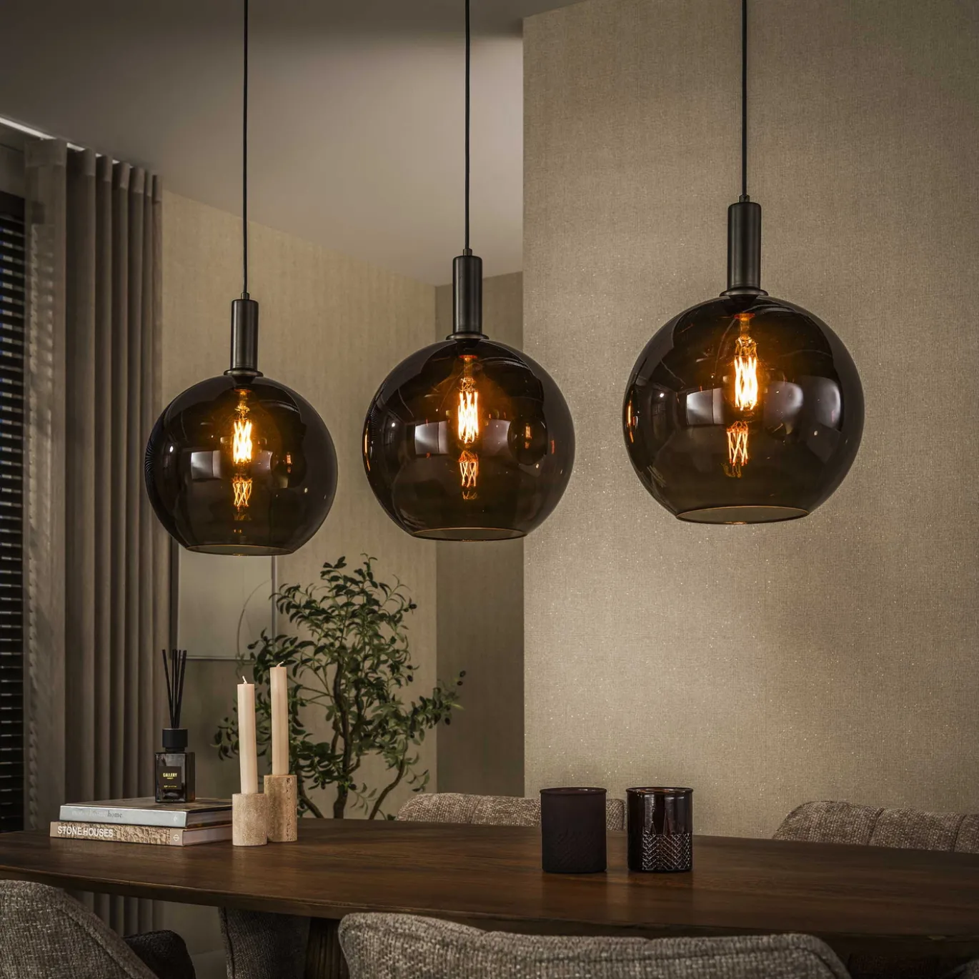 Hanglamp Sfera Tricolore 3-lichts Sienna Bruin - Giga Meubel
