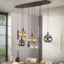 Hanglamp Sfera Tricolore 5+4-lichts Artic Zwart - Giga Meubel