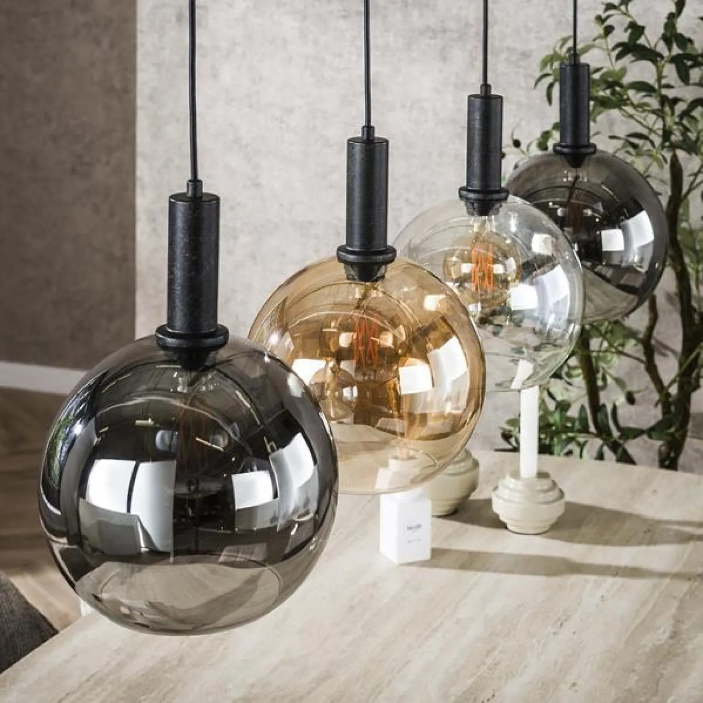 Hanglamp Sfera Tricolore 4-lichts Artic Zwart - Giga Meubel