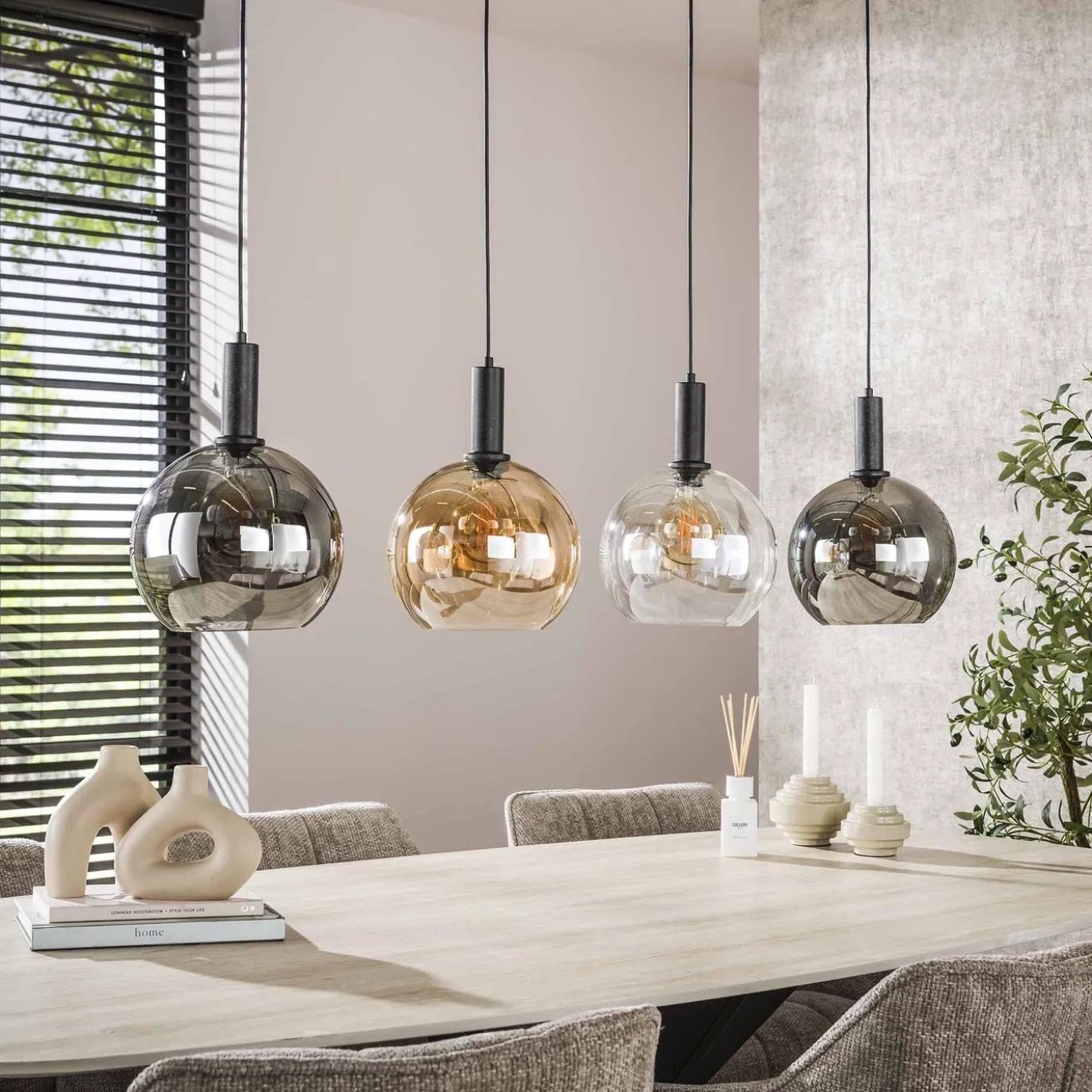 Hanglamp Sfera Tricolore 4-lichts Artic Zwart - Giga Meubel
