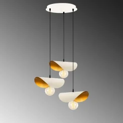 Hanglamp Sivani Leaf Wit 3-Lichts Getrapt