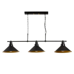 Hanglamp Sivani Vintage Zwart 3-Lichts